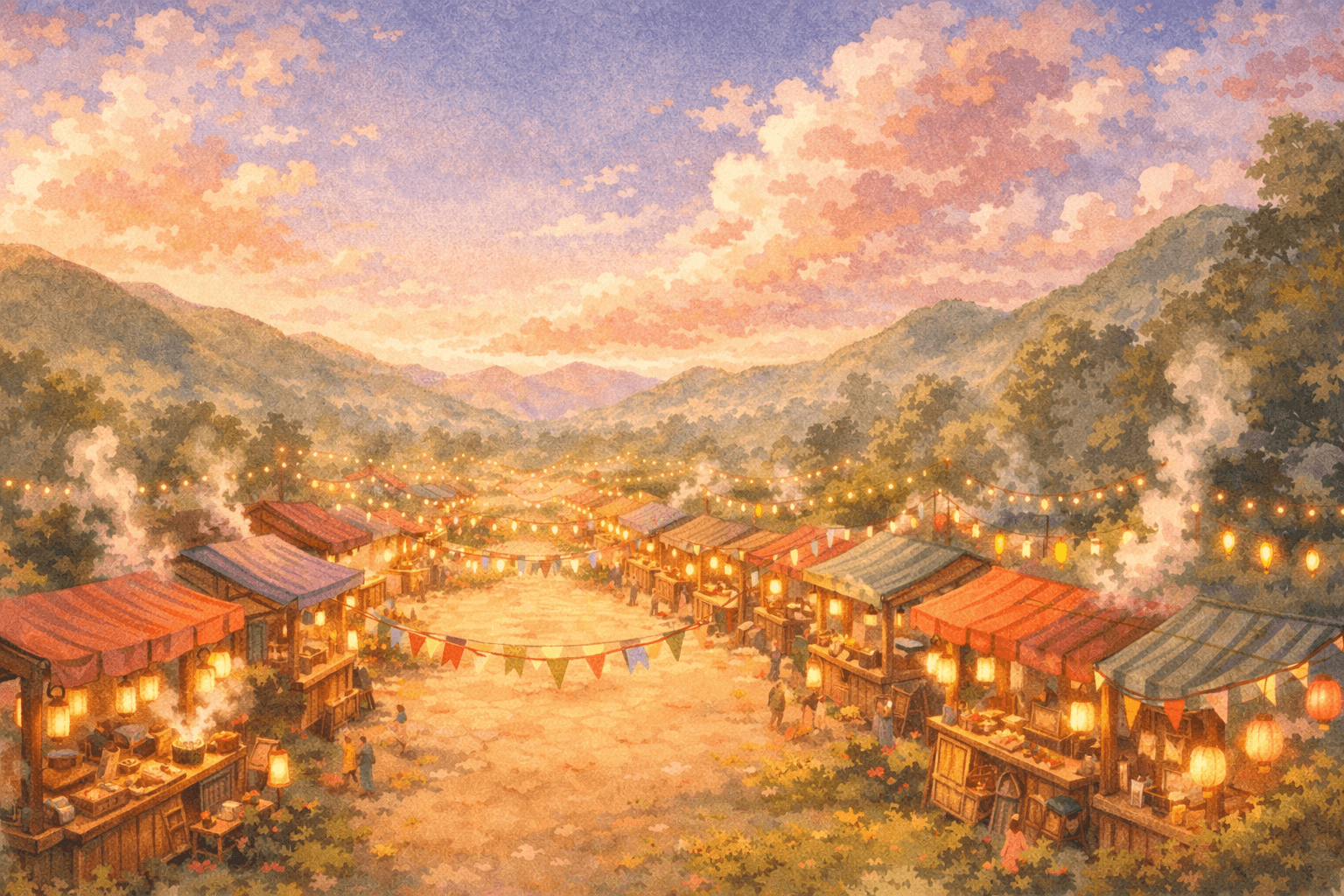 A charming food festival with vendor stalls